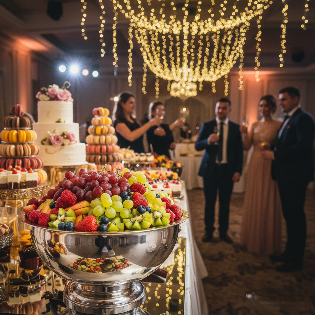Fructieră din inox PIM MOOD, suport elegant pentru fructe cu finisaj oglindă, accesorii bar și bufet evenimente